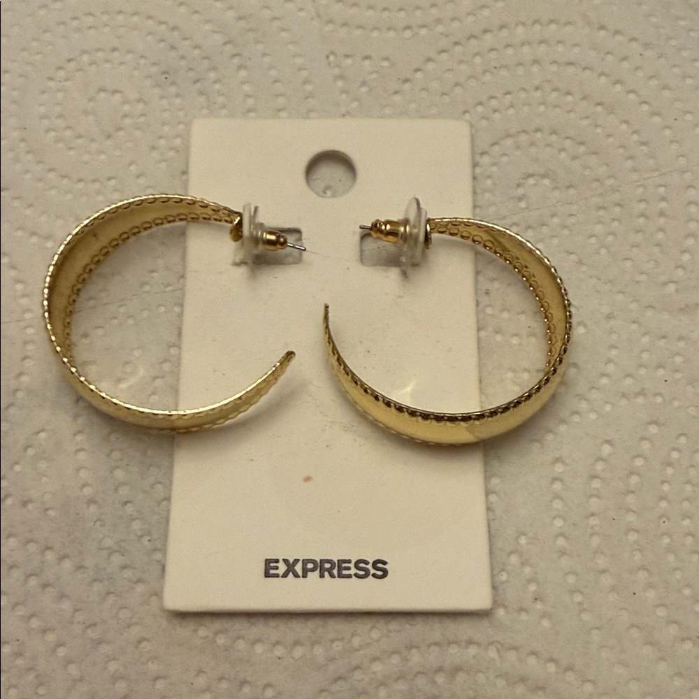 Express Shiny Gold Hoop Earrings